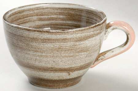 Stylized Spirals Brown and Pink Flat Cup