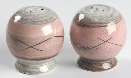 Stylized Spirals Brown and Pink Salt & Pepper Set