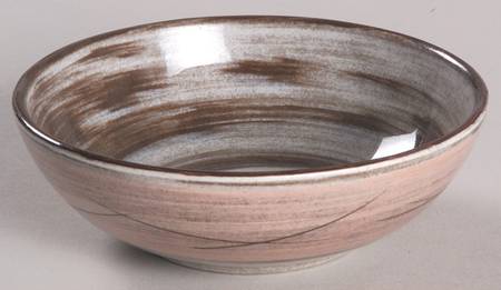 Stylized Spirals Brown and Pink Fruit/Dessert (Sauce) Bowl