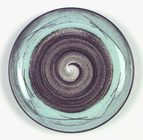 Stylized Spirals Brown and Turquoise Bread & Butter Plate