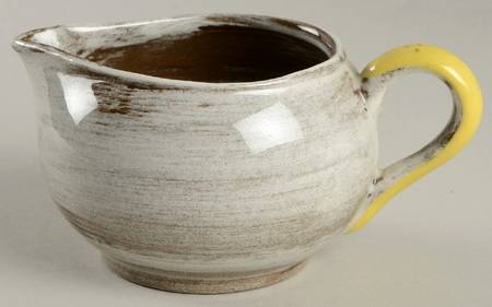 Stylized Spirals Brown and Yellow Creamer