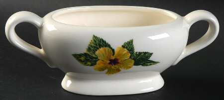 Yellow Hibiscus Sugar Bowl No Lid