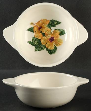 Yellow Hibiscus Lugged Cereal Bowl