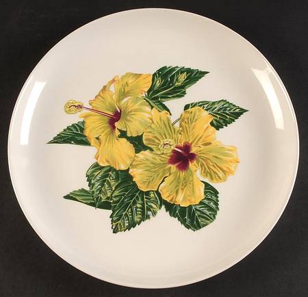 Yellow Hibiscus 12" Chop Plate (Round Platter)