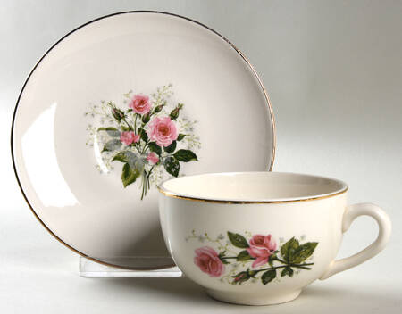 Cathy Rose (Smooth Edge) Flat Cup & Saucer Set