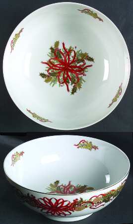 Christmas Garland 10" Large Salad Serving Bowl