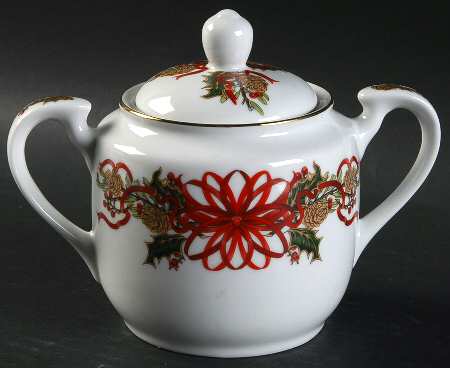 Christmas Garland Sugar Bowl & Lid