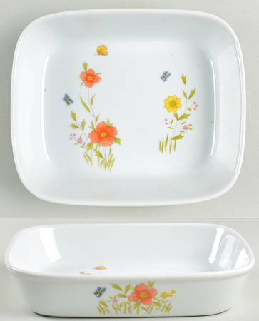 Country Flowers 7" Rectangular Baker