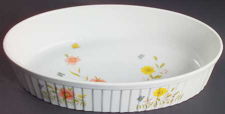Country Flowers 12'' Oval Baker