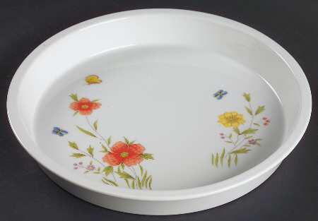 Country Flowers Pie Serving Plate