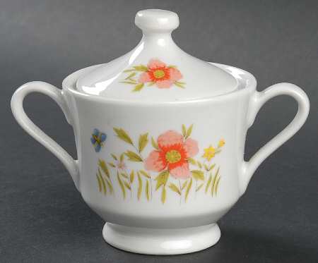Country Flowers Sugar Bowl & Lid