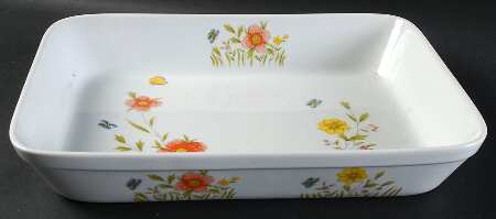 Country Flowers 12" Rectangular Baker