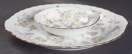 Corona (Gold Trim) (2pc) Party Serving/Chip & Dip-Plate & Bowl