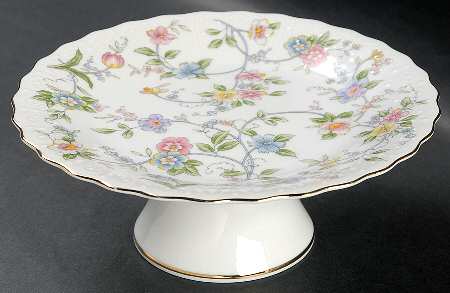 Corona (Gold Trim) Round Compote (Height X Width)