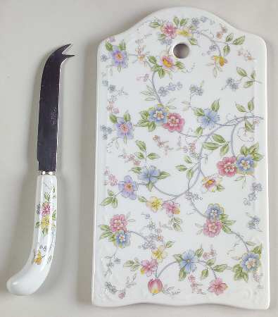 Corona (Gold Trim) Cheese & Cracker Board & Knife