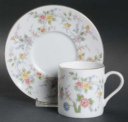 Corona (Gold Trim) Flat Demitasse Cup & Saucer Set