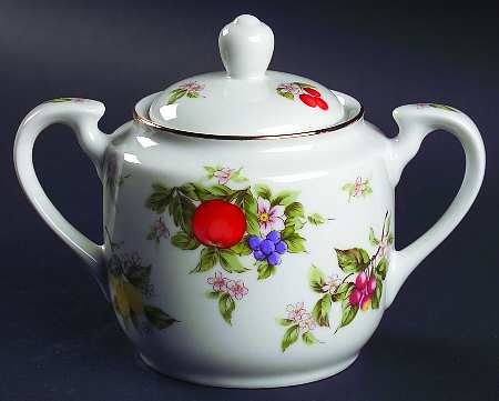 Fruit & Blossoms Sugar Bowl & Lid