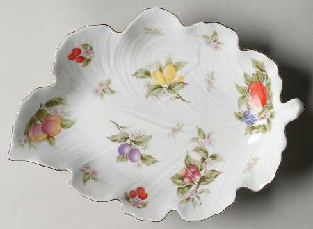Fruit & Blossoms Large Leaf Dish