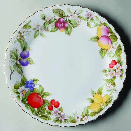 Fruit & Blossoms Cake Plate