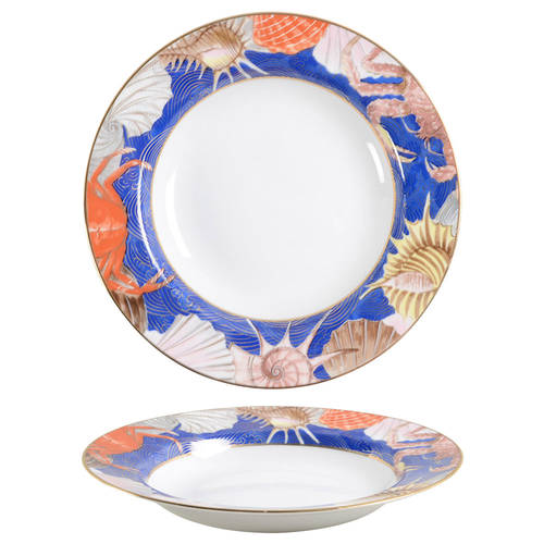 Nantucket Collage Rim Soup Bowl
