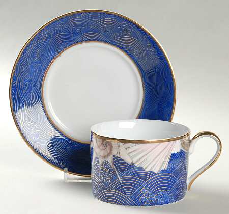 Nantucket Collage Flat Cup & Saucer Set