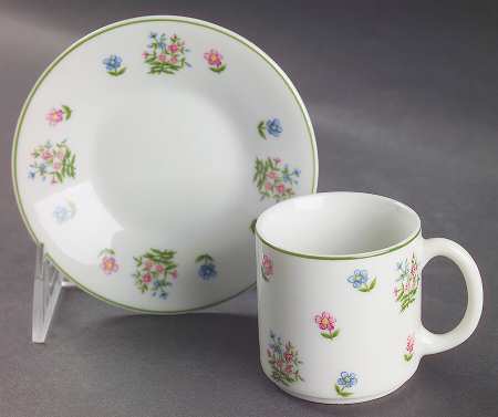 Petite Fleur Flat Demitasse Cup & Saucer Set