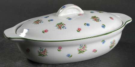 Petite Fleur 1 Pint Oval Covered Casserole