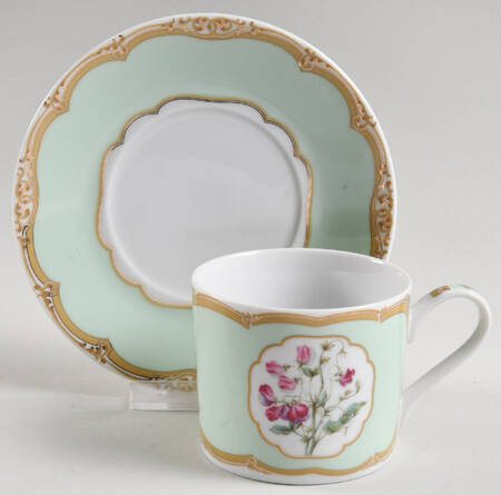 President Polk Florals Flat Cup & Saucer Set