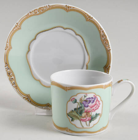 President Polk Florals Flat Cup & Saucer Set