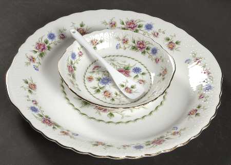 Spring Night (3pc) Party Serving/Chip & Dip-Plate, Bowl & Spoon