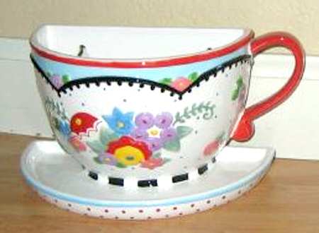 Afternoon Tea Figural Wall Pocket Vase