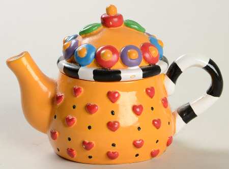 Afternoon Tea Figural Miniature Teapot and Lid