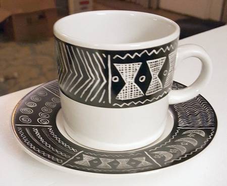 Batik Flat Demitasse Cup & Saucer Set