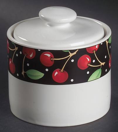 Cherries (No Verge) Sugar Bowl & Lid