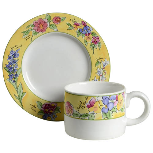 Creme Brulee Flat Cup & Saucer Set