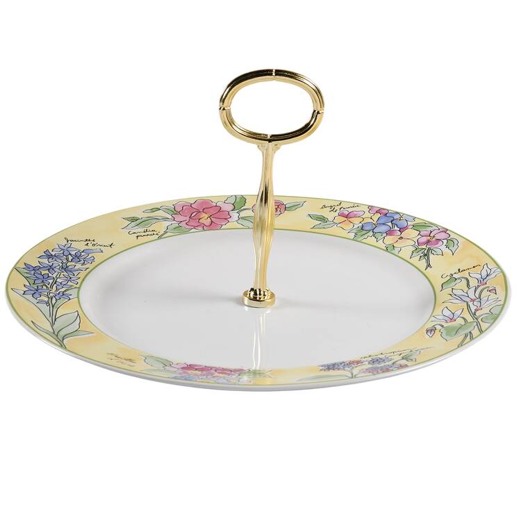 Creme Brulee Round Serving Plate with Center Handle (Dp) Hc