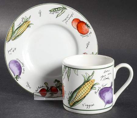 Garden Delight Flat Demitasse Cup & Saucer Set