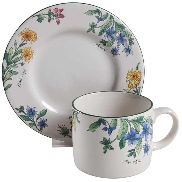 Geranium Flat Cup & Saucer Set