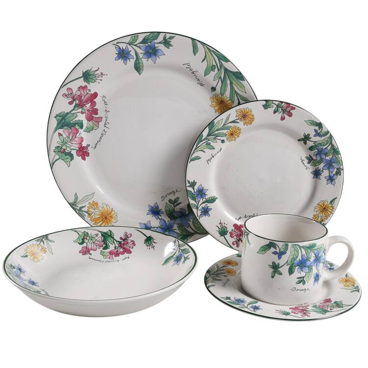 Geranium 5 Piece Place Setting