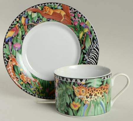 Magic Jungle Flat Cup & Saucer Set