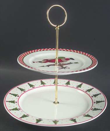 Magic of Santa 2 Tiered Serving Tray (Dinner & Salad Plate)