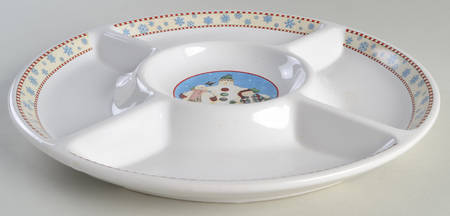 Snowman Chip Bowl/Plate for Chip & Dip Set