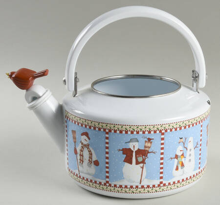 Snowman Metal Kettle No Lid