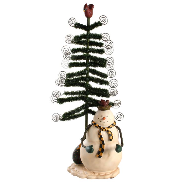 Snowman 2 Piece Figural Christmas Card Holder
