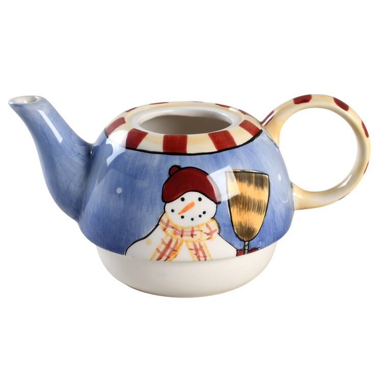 Snowman Individual Teapot with Cup Teapot No Lid