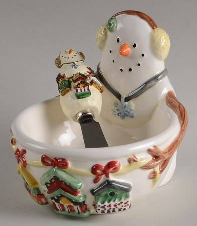 Snowman Dip Bowl & Spreader Set