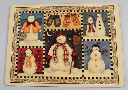 Snowman Corkboard Placemat