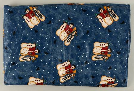 Snowman 220 X129 Rectangular Flannel Back Vinyl Tablecloth