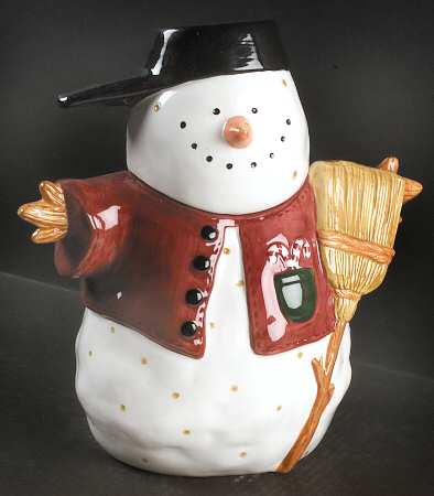 Snowman Figural Cookie Jar & Lid
