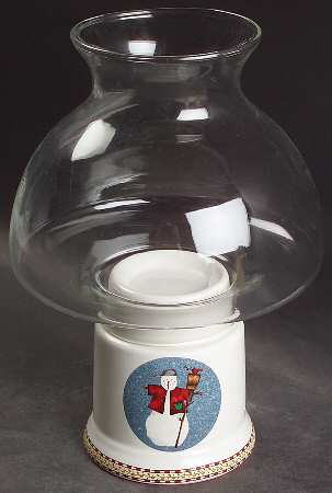 Snowman Hurricane Lamp & Globe